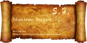 Stettner Hajnal névjegykártya